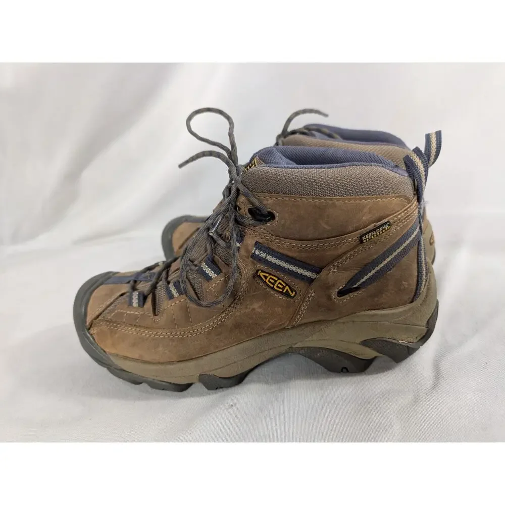 KEEN Targhee II Mid Waterproof Womens 9.5 Brown Leather Hiking Boots 5217-SBFS